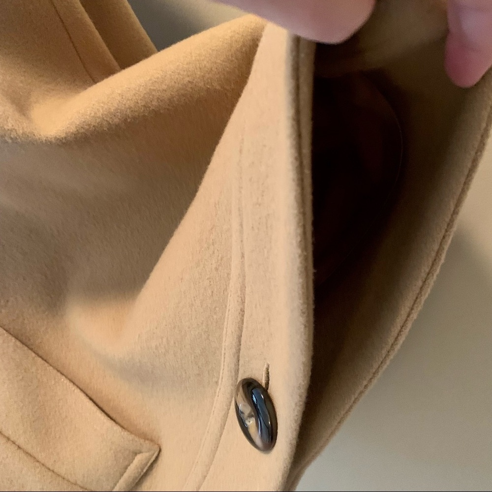 Helene Berman London cape poncho coat with tortoise shell buttons and pockets XS - Picture 7 of 14